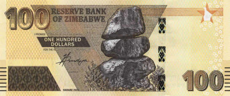 PN106 Zimbabwe - 100 Dollars Year 2020 (2022)